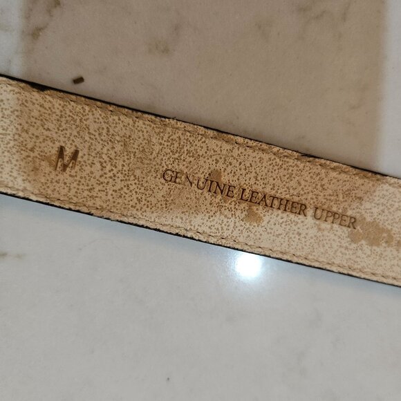 Elite Accessories Genuine Leather Belt Medium Brown Ornate Buckle Silver - Picture 7 of 9